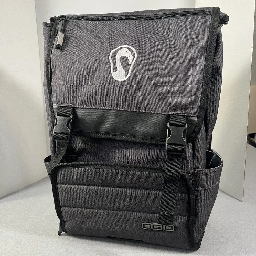 OGIO Dark Gray Backpack with Flamingo Logo Laptop School Travel Bag Padded